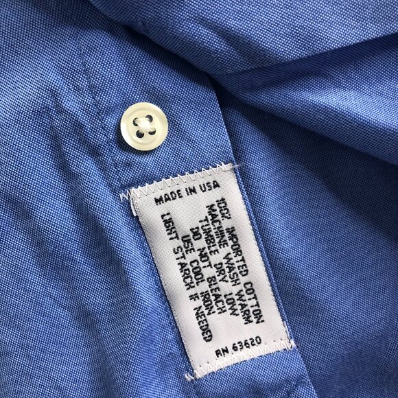 Gitman Bros Dress Shirt Men 16 33 Blue Vintage Long Sleeve Button Made in USA - Picture 8 of 11